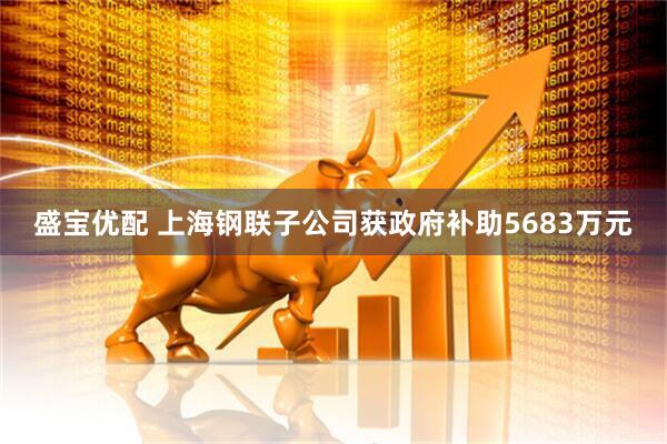 盛宝优配 上海钢联子公司获政府补助5683万元
